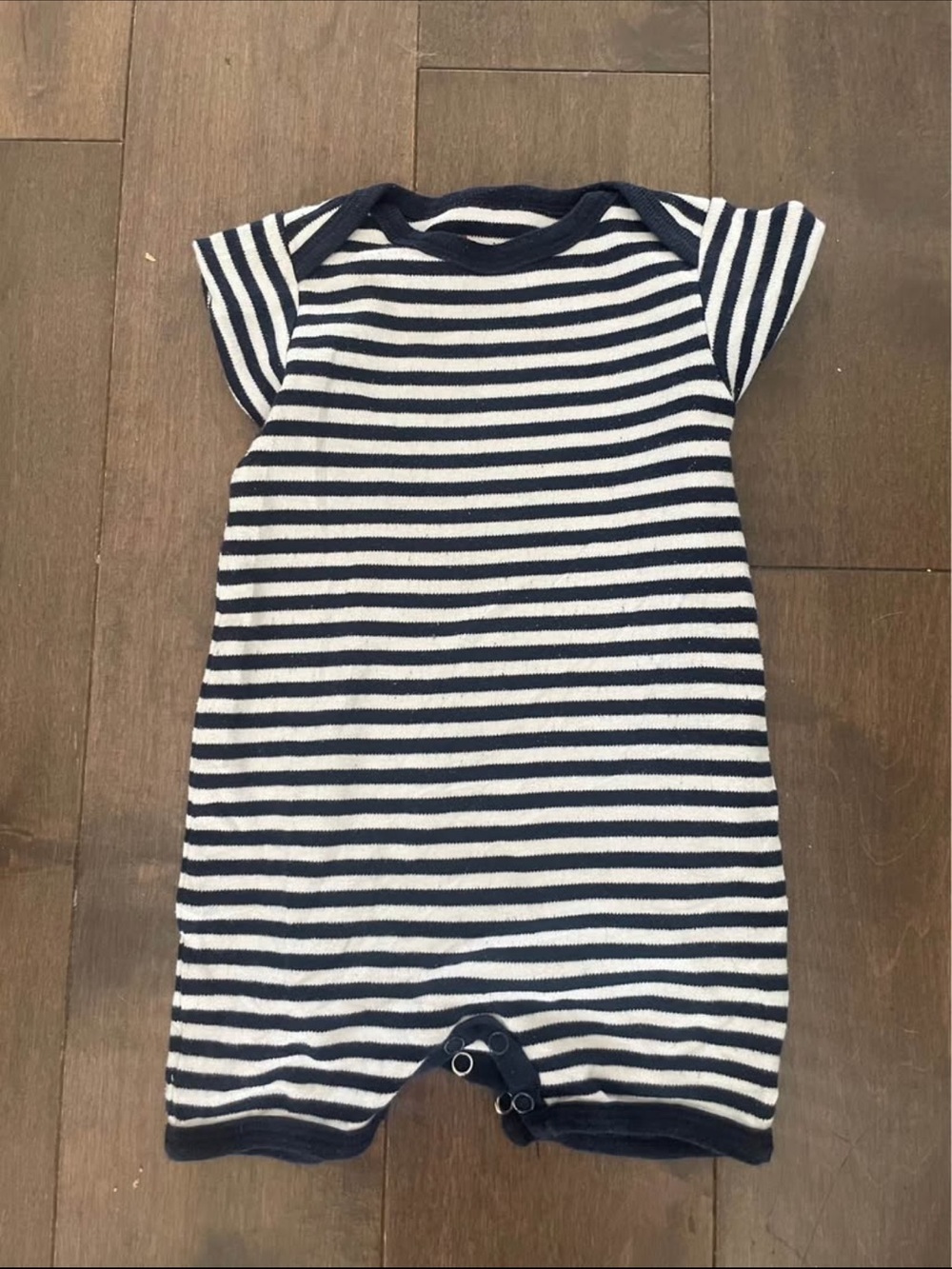 Îles-de-la-Madelaine Striped Navy and White Kids Romper - 9-12m